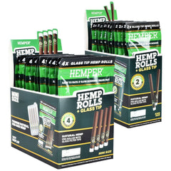 Hemper Hemp Rolls + Glass Tips | 12pk Display - Discreet Smoker