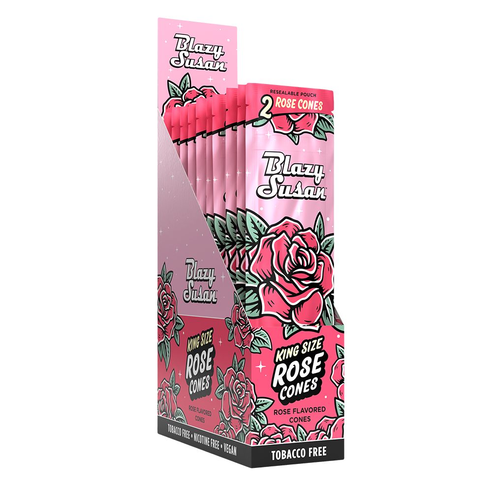 10CT DISPLAY - Blazy Susan Rose Cones - 2PK - Discreet Smoker