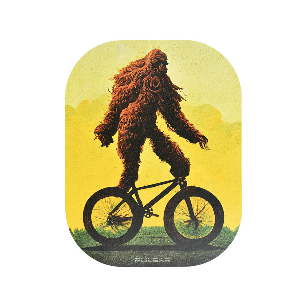Pulsar Mini Metal Rolling Tray w/ Lid - Bigfoot Stole My Bike / 7"x5.5" - Discreet Smoker