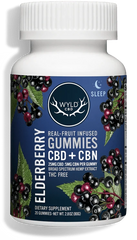 WYLD CBD Real Fruit Infused CBD + CBN Sleep Elderberry Gummies - Discreet Smoker