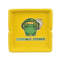 Toadally Stoned Ceramic Ashtray - 4.7" x 4.7" - Discreet Smoker