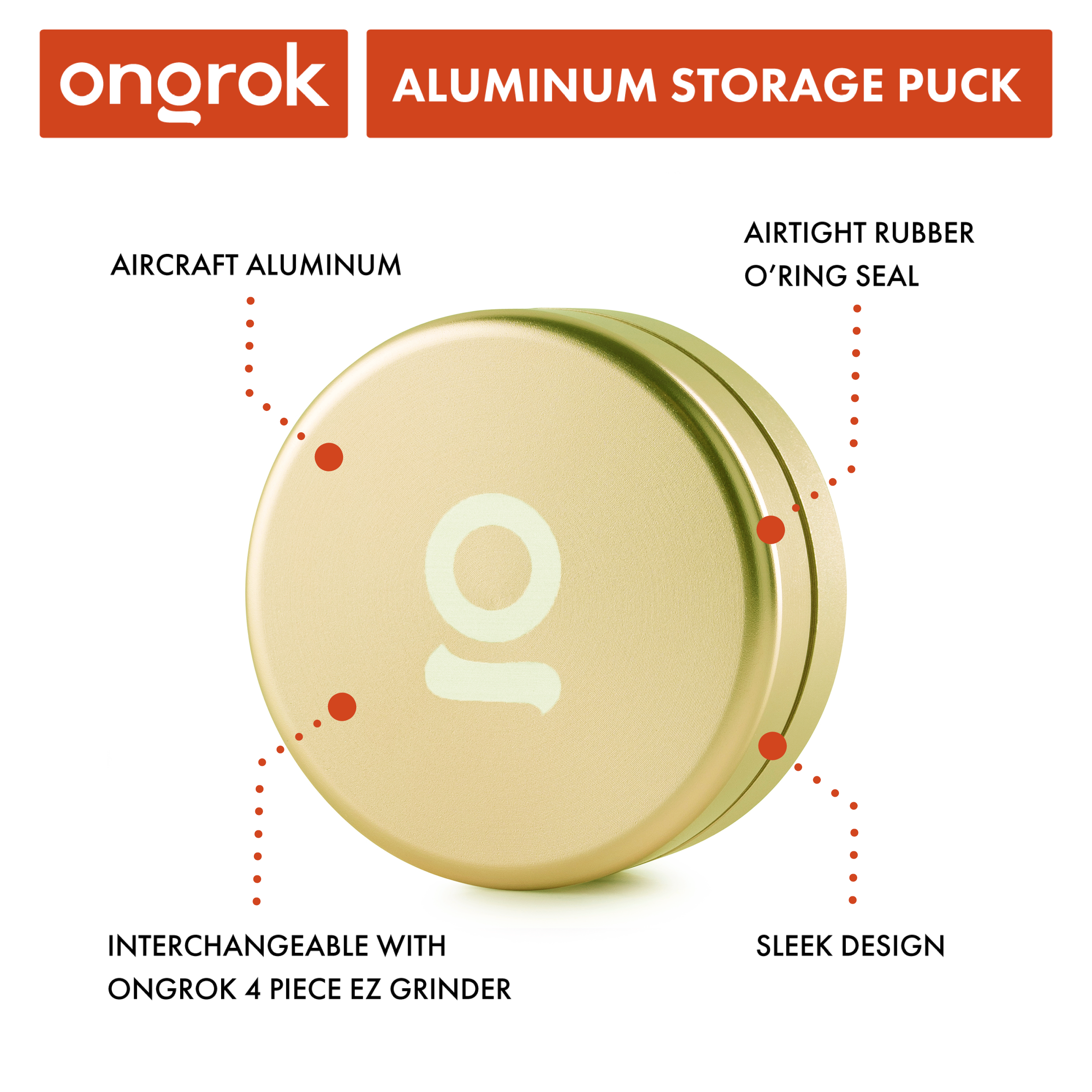 Ongrok Aluminum Storage Puck - Discreet Smoker