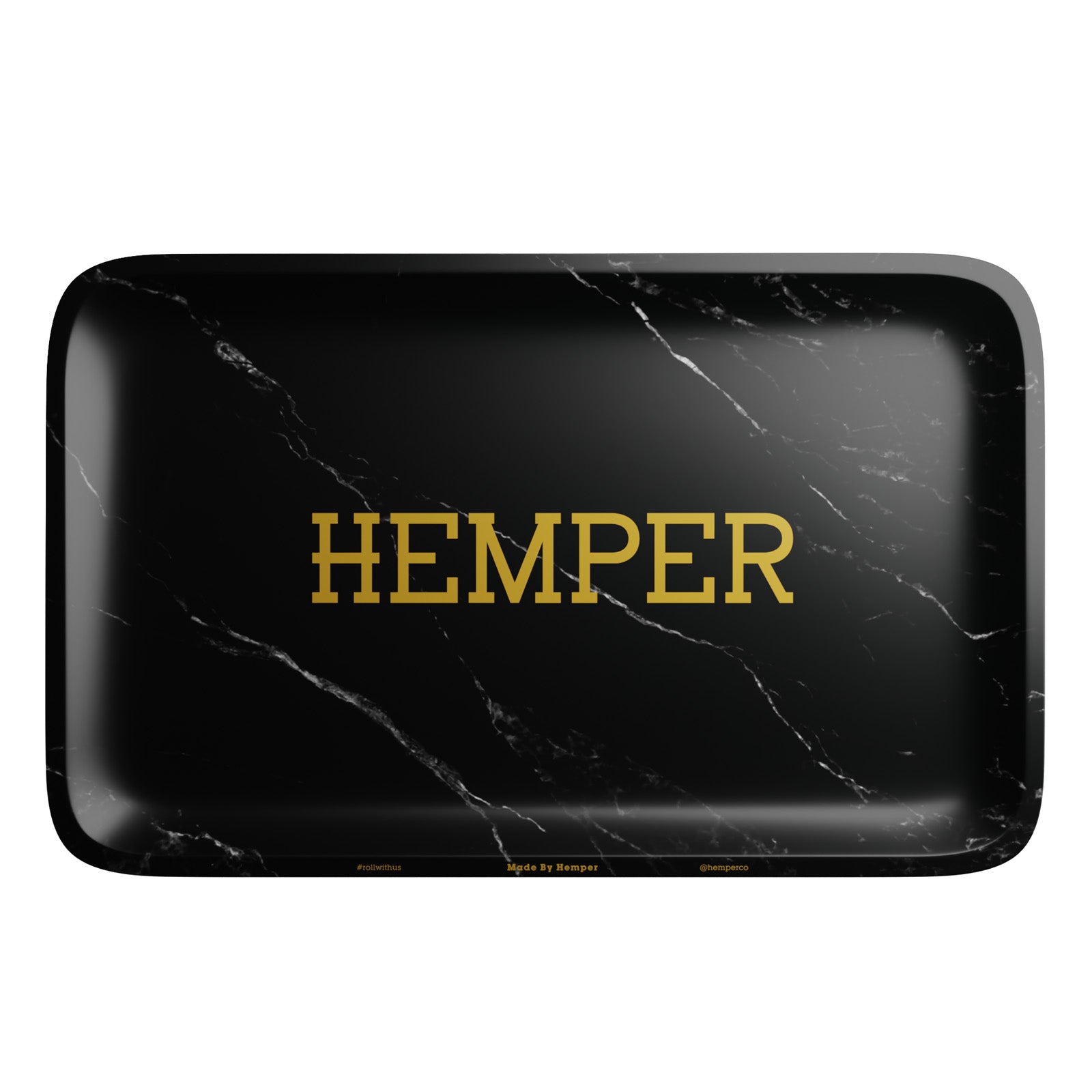 HEMPER - Luxe Black Marble Rolling Tray - Discreet Smoker