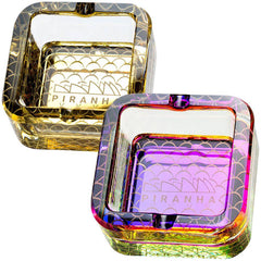 Piranha Scales Cube Glass Ashtray | 2.8" - Discreet Smoker