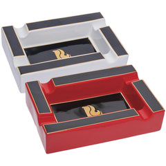 Lucienne Framed Rectangle Ceramic Cigar Ashtray | 9.25" x 6.5" - Discreet Smoker