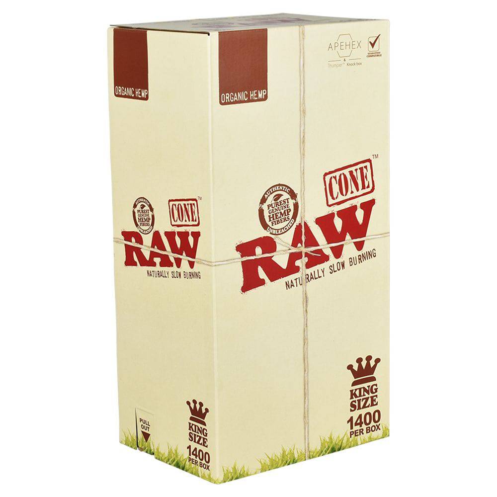 1400CT BOX - RAW Organic Hemp Bulk Cones - Kingsize - Discreet Smoker