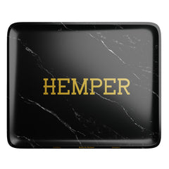 HEMPER - Luxe Black Marble Rolling Tray - Discreet Smoker