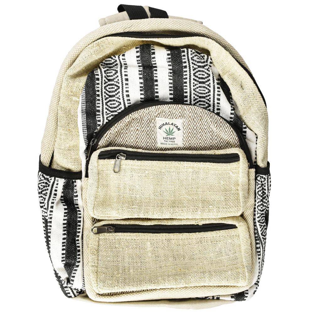 ThreadHeads Hemp Black & White Backpack - Discreet Smoker