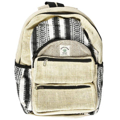 ThreadHeads Hemp Black & White Backpack - Discreet Smoker