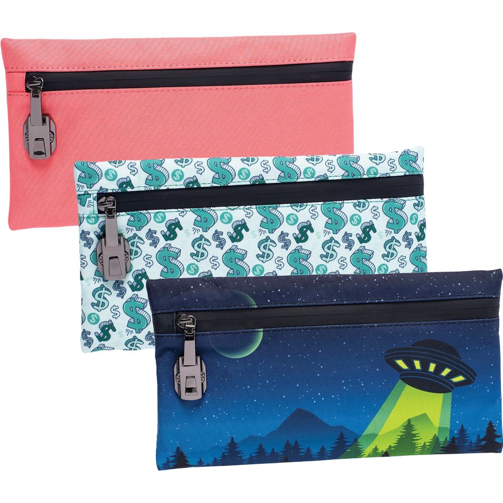 Smell Proof Zippered Fabric Pouch | 11" x 6" - Discreet Smoker