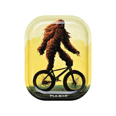 Pulsar Mini Metal Rolling Tray w/ Lid - Bigfoot Stole My Bike / 7"x5.5" - Discreet Smoker