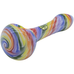 LA Pipes "Rainbow Tie-Dye" Glass Spoon Pipe on White - Discreet Smoker