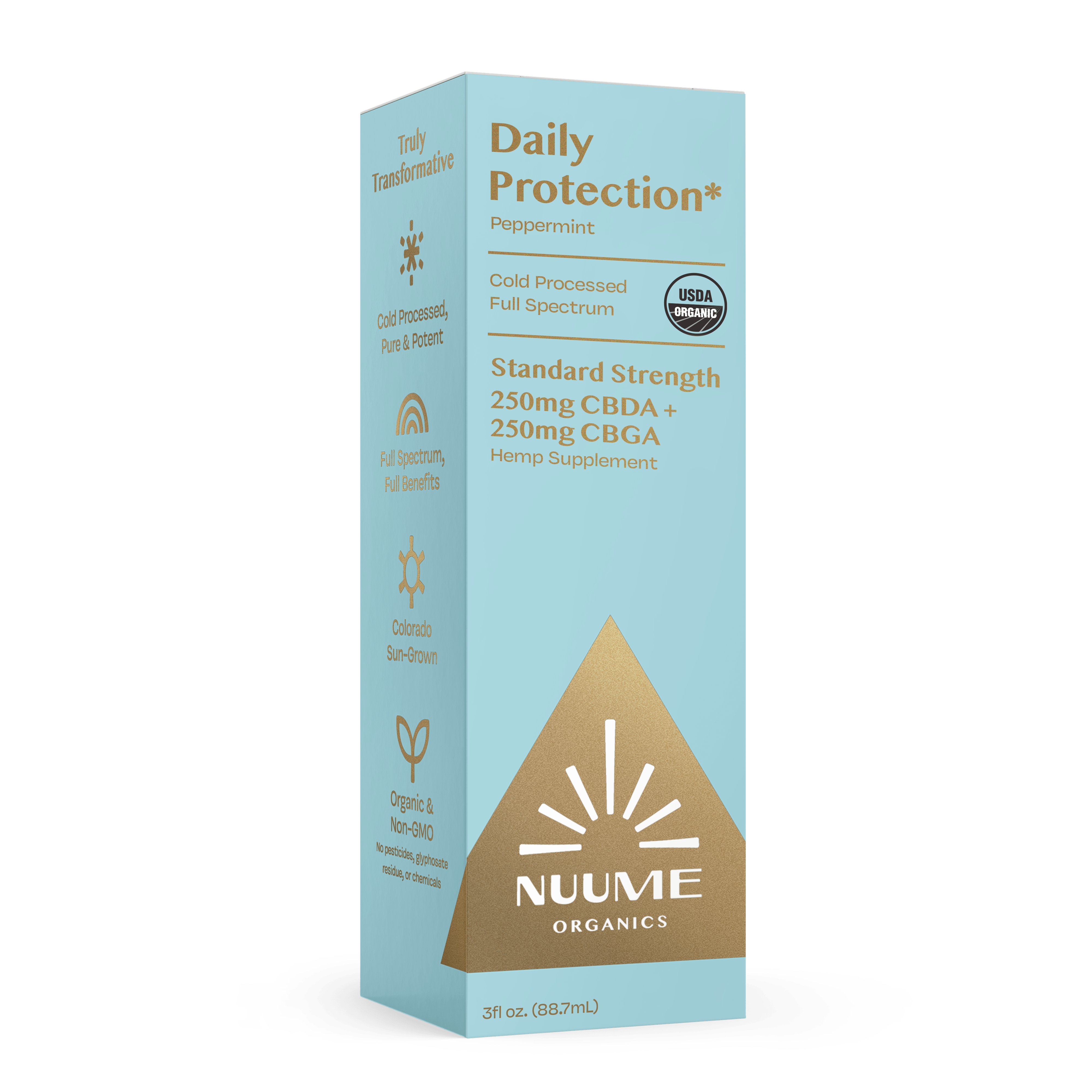 Organic CBGA+CBDA Daily Protection* Drops 250mg+250mg Peppermint - Discreet Smoker