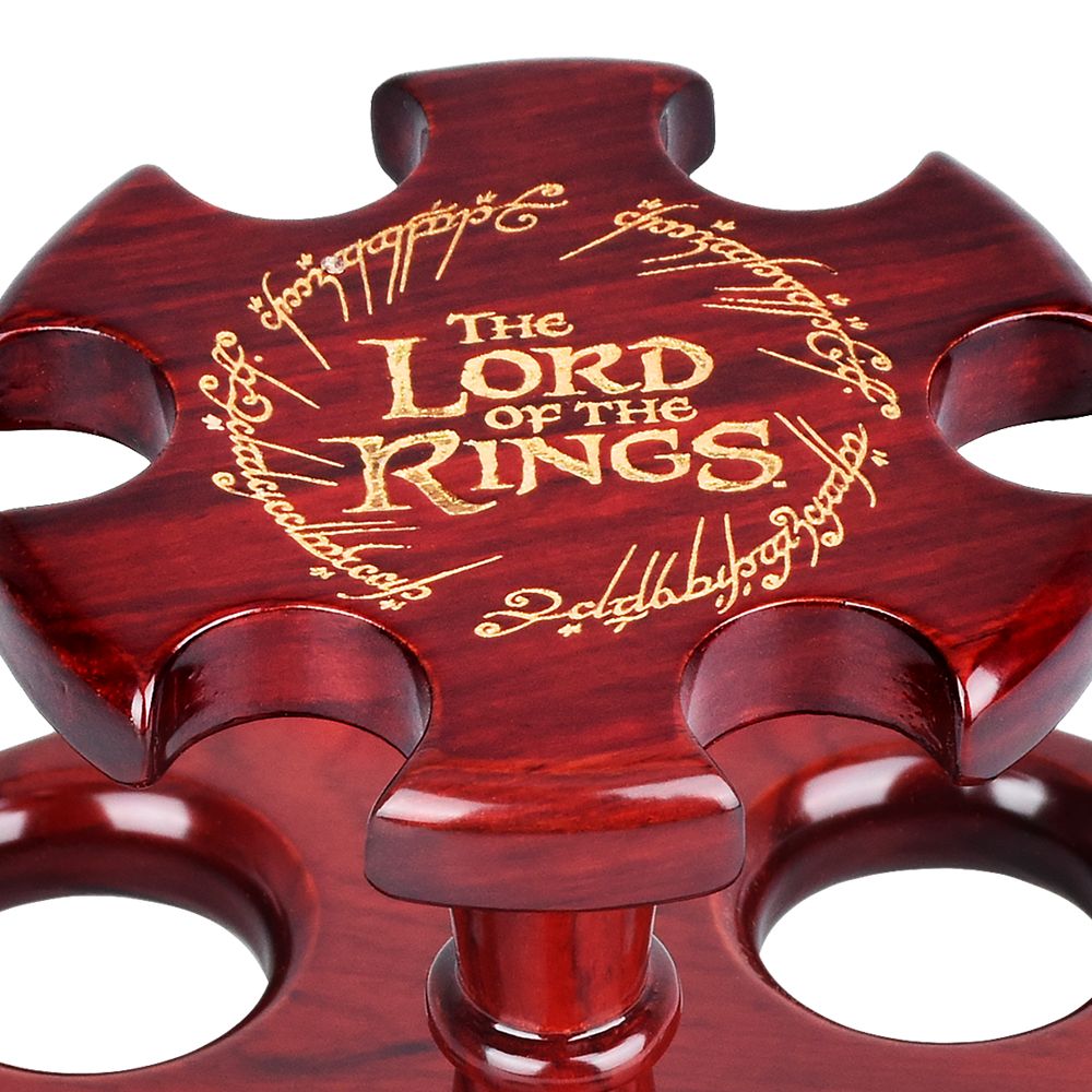 Pulsar Shire Pipes x LoTR COUNCIL OF ELROND Multi-Pipe Wood Display Stand - 8"x5" - Discreet Smoker