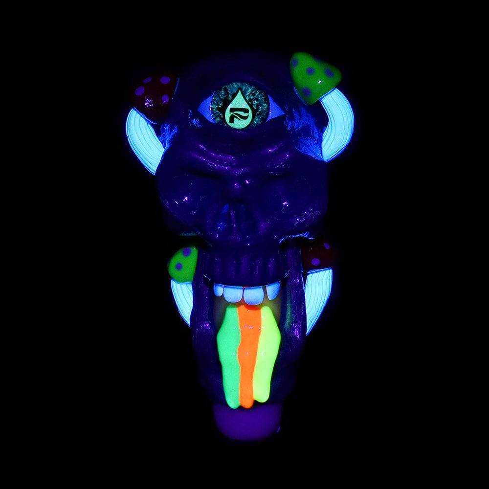Pulsar Rainbow Puking Skull Spoon Pipe - 5.5" - Discreet Smoker