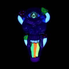 Pulsar Rainbow Puking Skull Spoon Pipe - 5.5" - Discreet Smoker