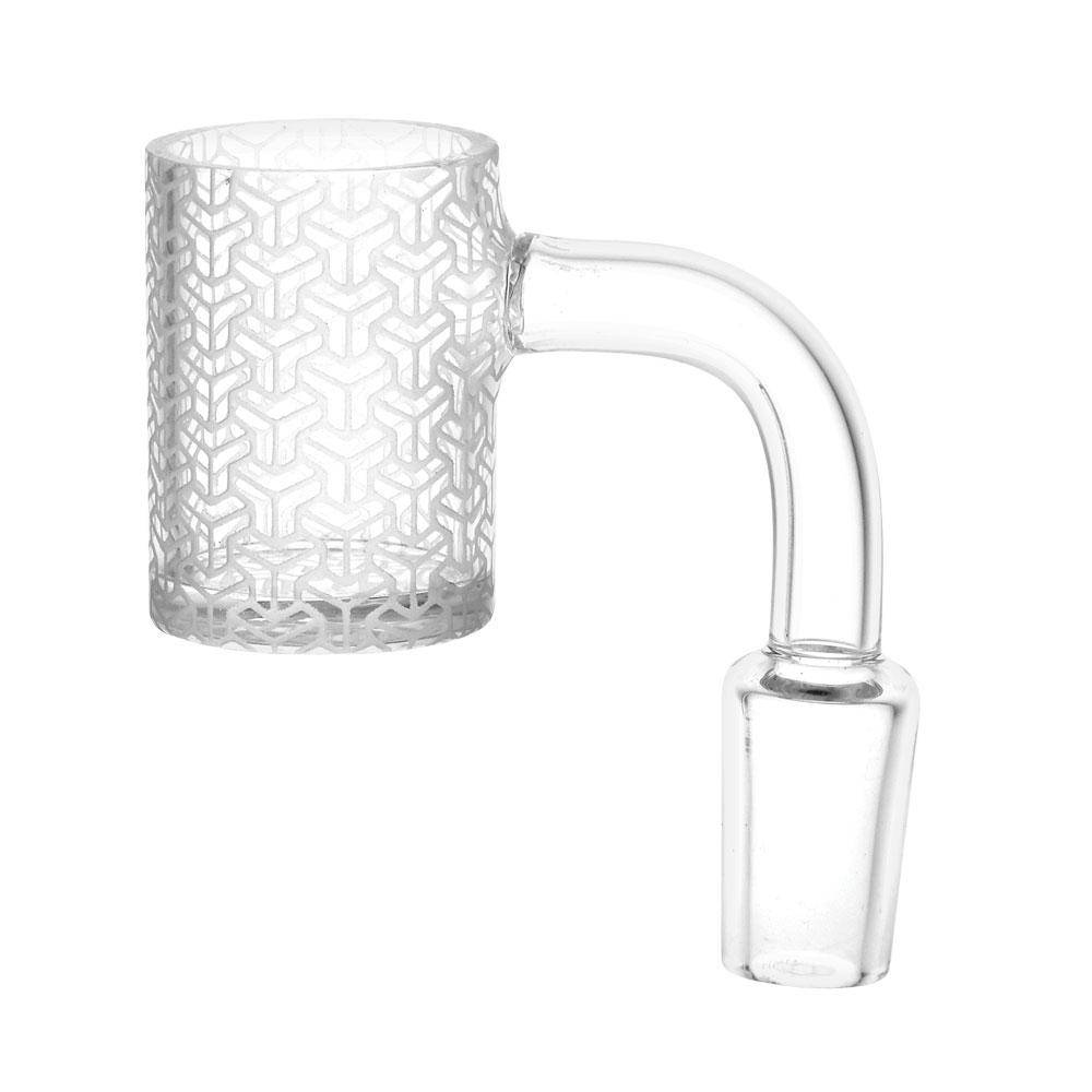 Cube Stack Tessellation Etched Quartz Banger - Discreet Smoker