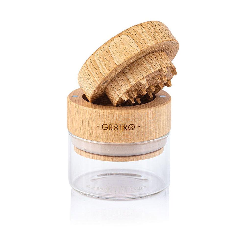 RYOT Solid Wood GR8TR Top w/ Glass Jar - Discreet Smoker