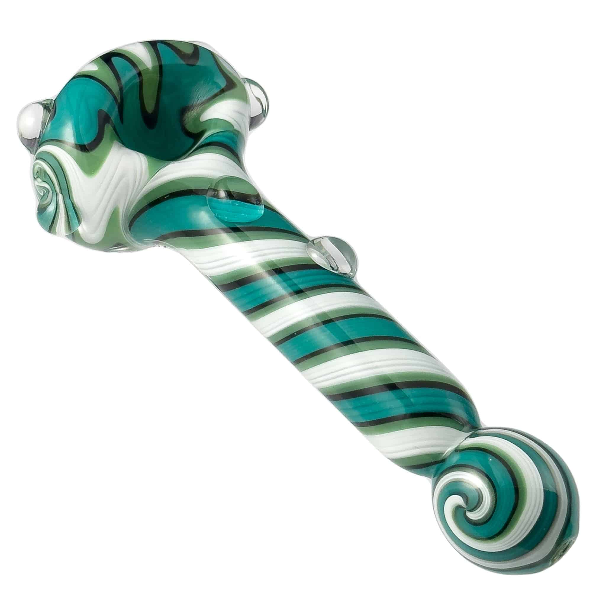 Spiral Body Wig-wag Head with Bulb Mouthpiece (Various Colors) - Discreet Smoker