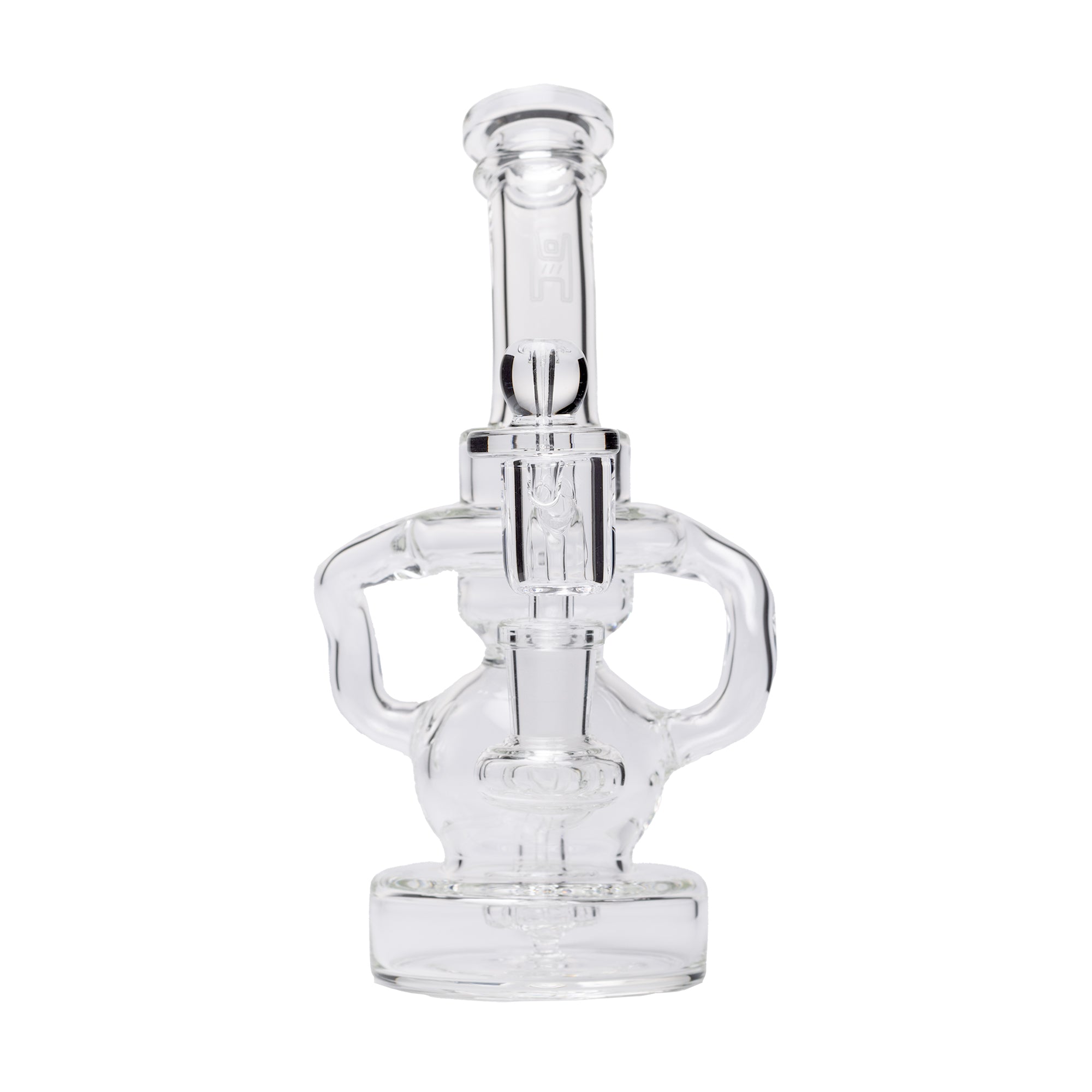 Human Grade Stubby Klein Glass Recycler Rig Water Pipe - Discreet Smoker