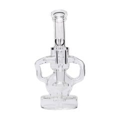 Human Grade Stubby Klein Glass Recycler Rig Water Pipe - Discreet Smoker