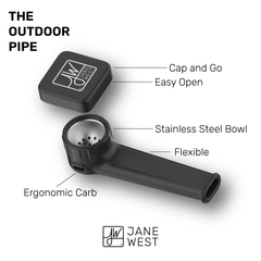 Jane West Outdoor Silicone Pipe - Discreet Smoker