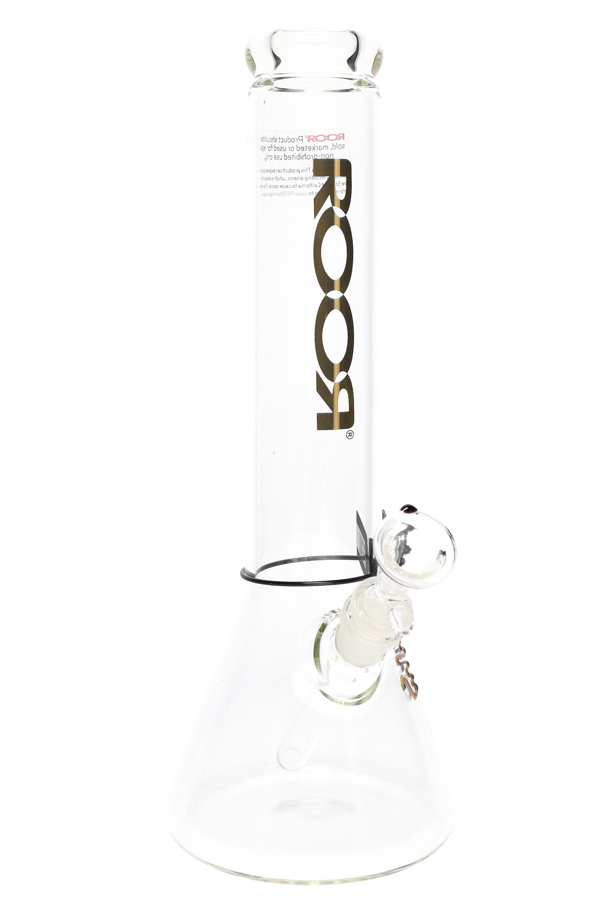 ROOR 14" Zeaker Beaker – Glass-on-Glass Water Pipe with Ice Pinch - Discreet Smoker