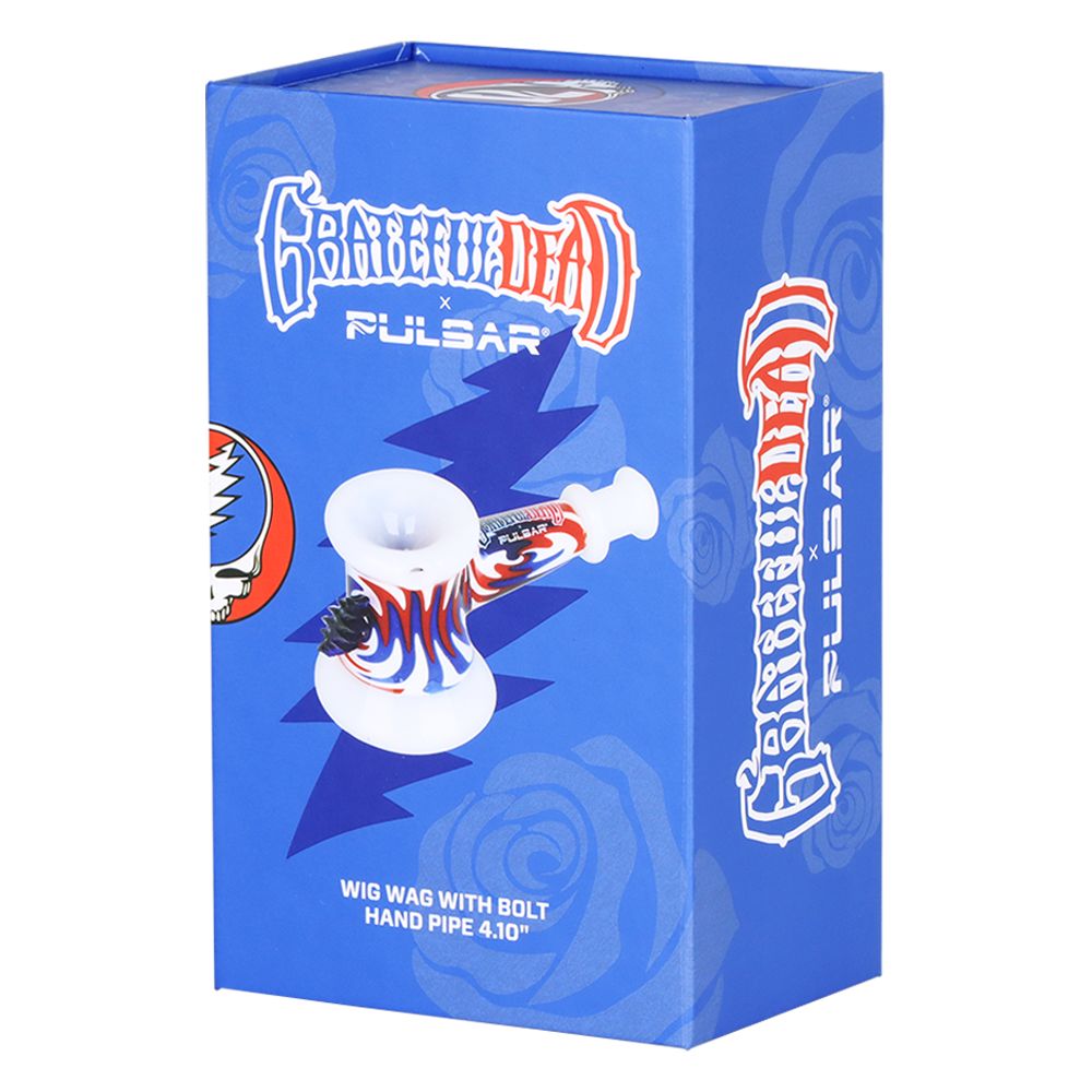 Grateful Dead x Pulsar Bolt Wig Wag Glass Hammer Hand Pipe - 4" - Discreet Smoker