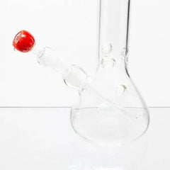 Boost | 17" Red Beaker Base Glass Water Pipe - Discreet Smoker
