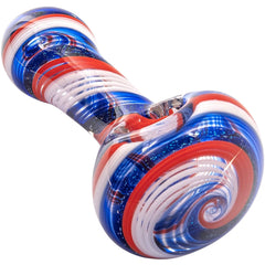 LA Pipes Stars and Stripes Independence Glass Spoon Pipe - Discreet Smoker