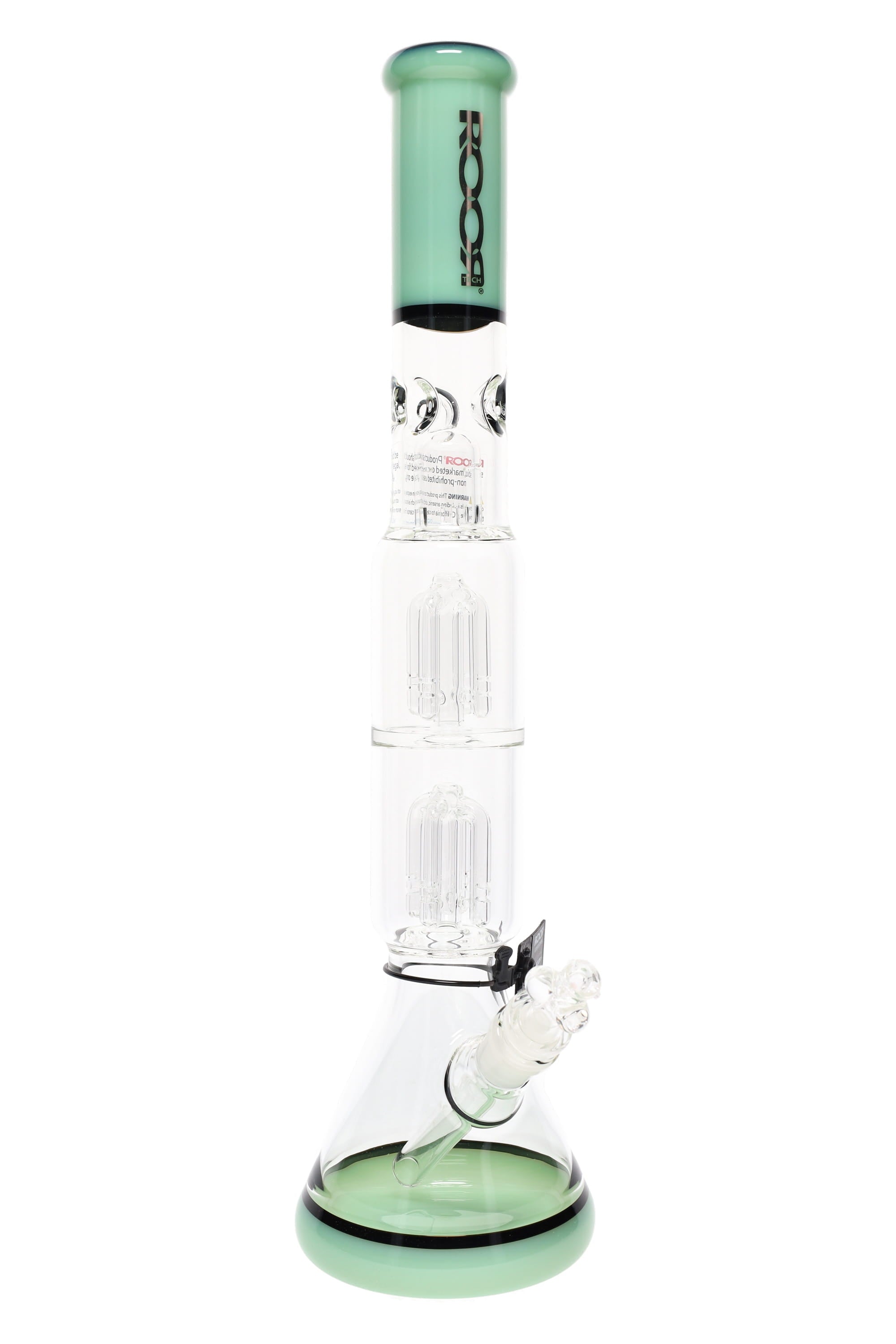 ROOR Tech 17" Multicolor Beaker Bong – Glass-on-Glass with Double Tree Percs - Discreet Smoker