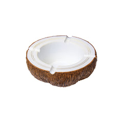 Coconut Shaped Polyresin Ashtray - 6" - Discreet Smoker