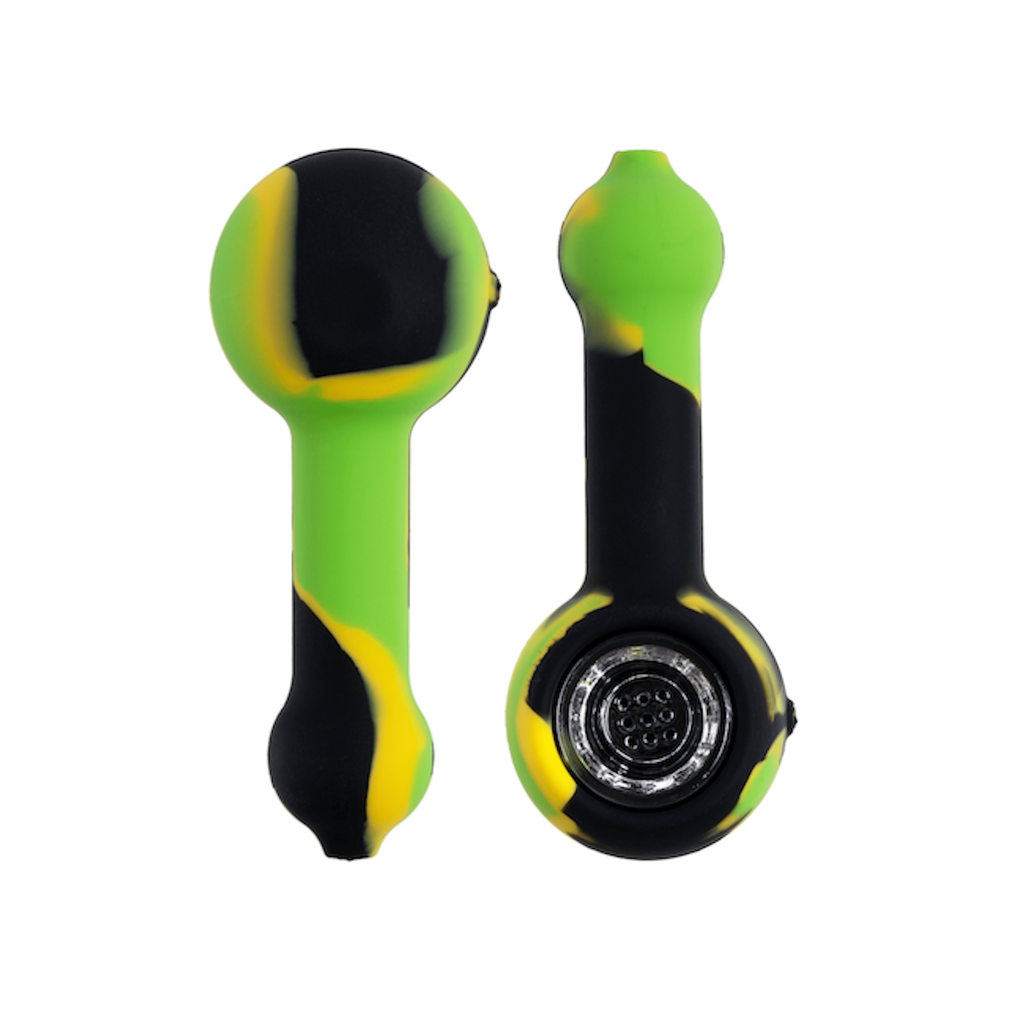 Silicone Spoon Pipe with Glass Bowl from 3 Gates Global - Discreet Smoker