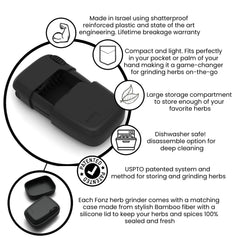 FONZ - Grinder & Storage Combo - Space - Discreet Smoker
