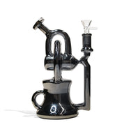10 inch Glass Recycler Water Pipe with Plated Finish - Discreet Smoker