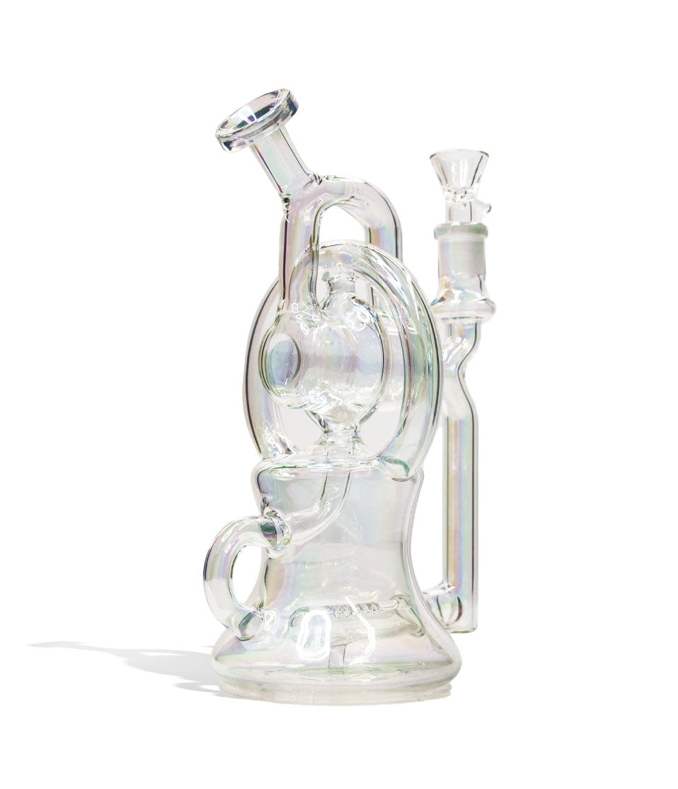 10 inch Glass Recycler Water Pipe with Plated Finish - Discreet Smoker