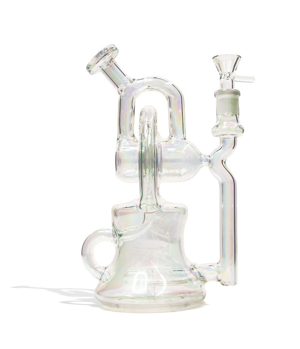 10 inch Glass Recycler Water Pipe with Plated Finish - Discreet Smoker