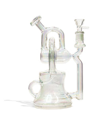 10 inch Glass Recycler Water Pipe with Plated Finish - Discreet Smoker