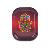 Hamsa Red Metal Tray - Discreet Smoker