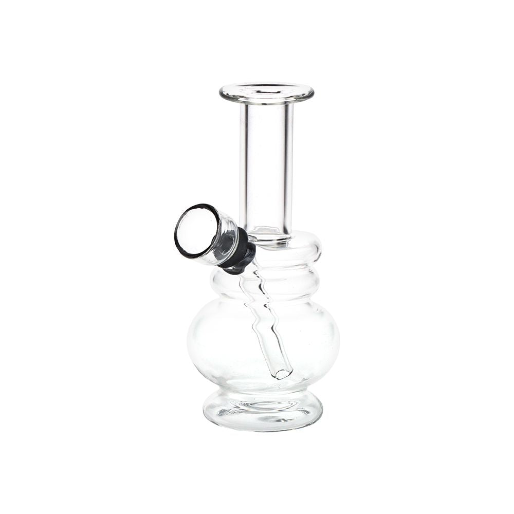 Small But Stout Bubble Rings Glass Water Pipe - 4.75" / Clear - Discreet Smoker