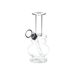 Small But Stout Bubble Rings Glass Water Pipe - 4.75" / Clear - Discreet Smoker