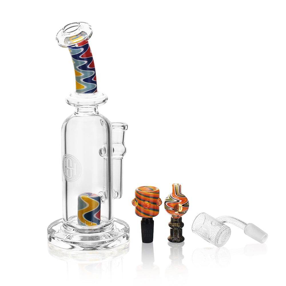 High Society | Centauri Premium Wig Wag Hybrid Pipe (White Rainbow) - Discreet Smoker