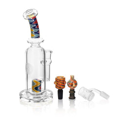 High Society | Centauri Premium Wig Wag Hybrid Pipe (White Rainbow) - Discreet Smoker