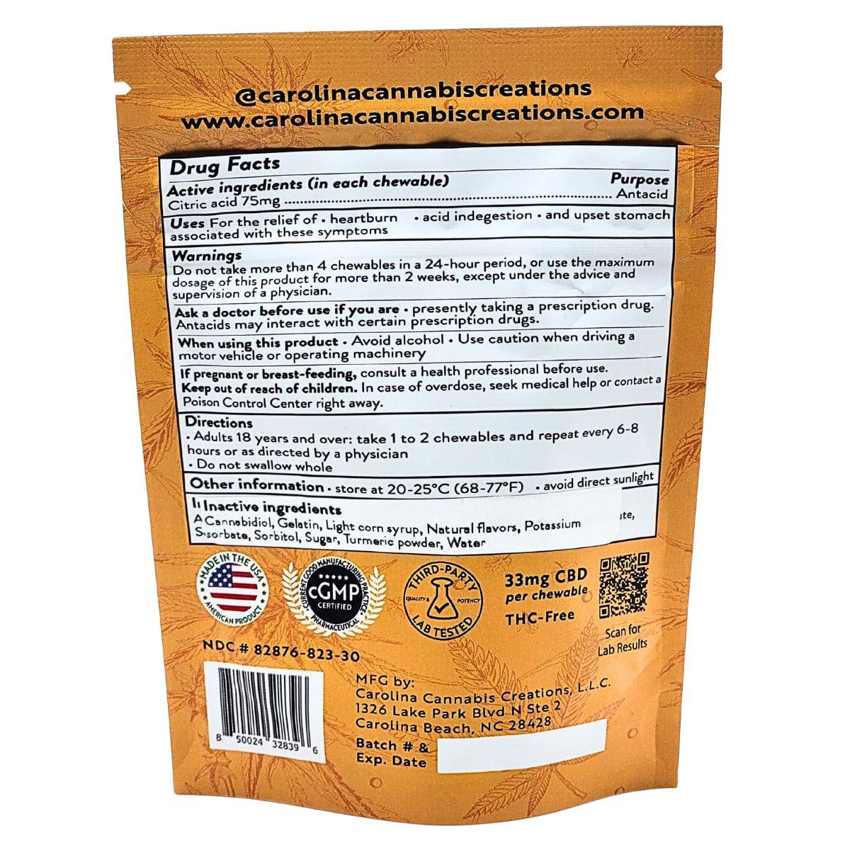 Daily Support Chewables | CBD | Orange 30ct bag | Carolina Cannabis Creations - Discreet Smoker