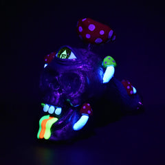 Pulsar Rainbow Puking Skull Bubbler Pipe - 8" / 19mm F - Discreet Smoker