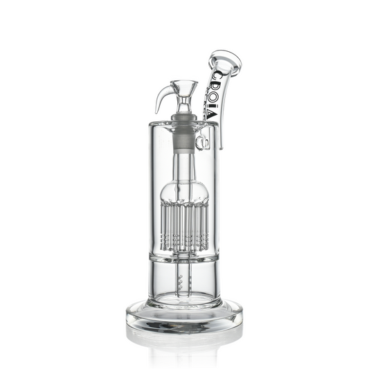 10" Dual Chamber Scientific Bubbler Tree Perc Glass Bong | Croia Glass - Discreet Smoker