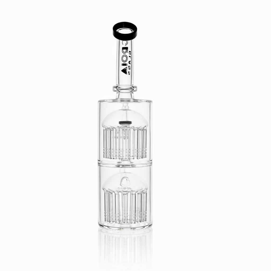 11" Double Tree Perc Scientific Glass Bong | Croia Glass - Discreet Smoker
