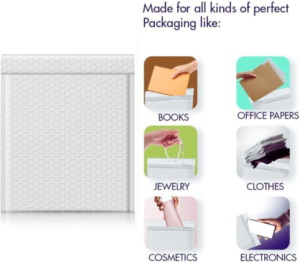 500 PC 4X8 Inches Poly Bubble Mailers Shipping Padded Envelopes Self Seal Waterproof Cushion Envelopes Waterproof Grey #000