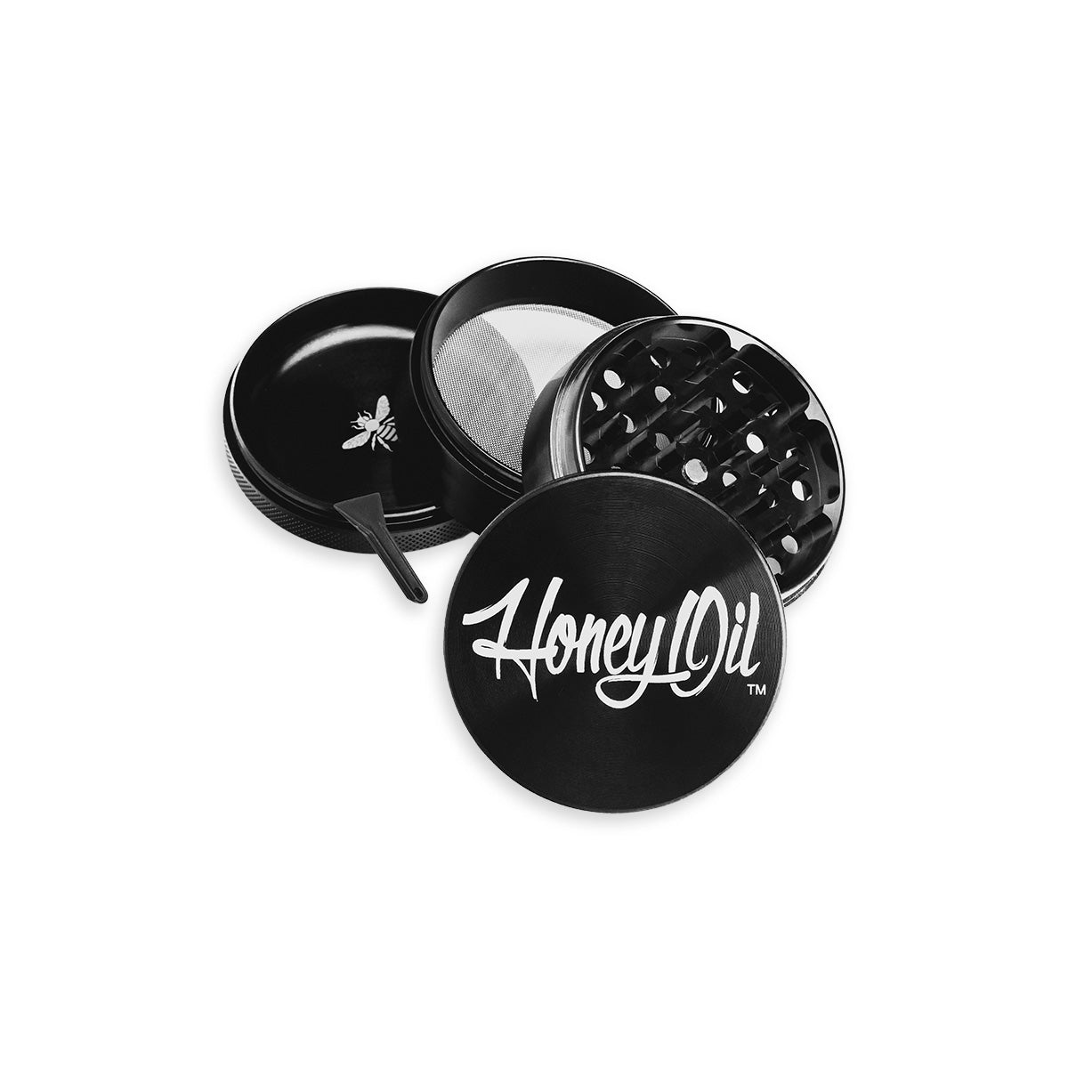 Honey Oil Aluminum Grinder Black - Discreet Smoker
