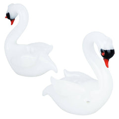 White Swan Glass Hand Pipe - 3" - Discreet Smoker